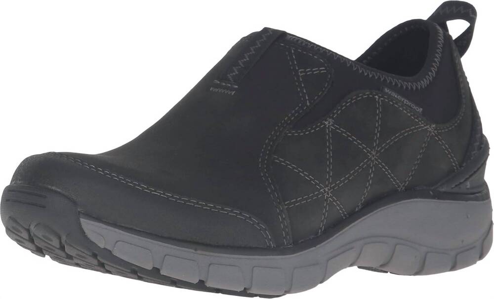 NEW CLARKS women's wave slide sneaker in black nubuck